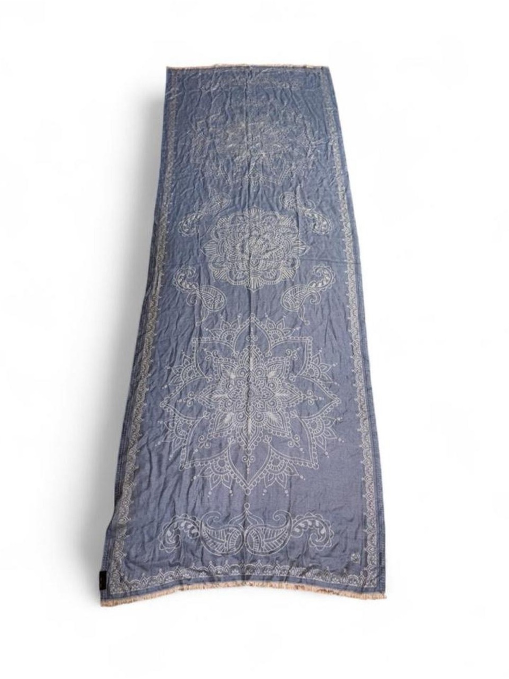Fraas Blue Paisley Medallion Scarf Wrap